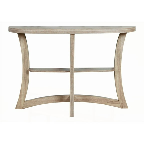Accent Table | Stylish Half Moon, Two-Tiered, Brown Laminate
