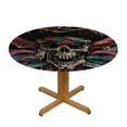 thumbnail image 3 of Orinice Skull Swords Hat Round Table Cover Stain Resistant Washable Indoor Outdoor Tablecloth Kitchen Dining Wedding Parties 100% Polyester Fiber 31-35, 3 of 8