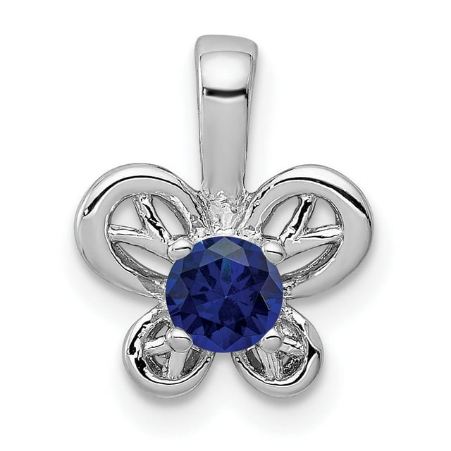 925 Sterling Silver Created Sapphire Necklace Charm Pendant Birthstone September