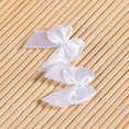 thumbnail image 2 of 100pcs Ribbon Bows Flowers Handmade Hair Bows Accessories Materials Small Fresh Patterns Crafts Ornaments Gift Decor (White), 2 of 9