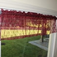 thumbnail image 2 of Floral Lace Window Valance 58 Inch Wide Burgundy, 2 of 3