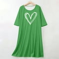thumbnail image 4 of Sakmal Womens Moo Moo Nightgown Long Sleeve Heart Print Mumu Dress Summer Crew Neck Ladies Nightgown XL, 4 of 7