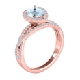 thumbnail image 2 of Mauli Jewels Rings for Women 2.34 Carat Diamond and Pear Shaped Aqumarine Shared-prong 10K Rose Gold, 2 of 6