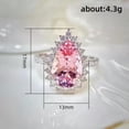 thumbnail image 2 of EOEMY Gorgeous Pink Cubic Zircon Women Wedding Jewelry 925 Silver Filled Ring Sz 6-10-7, 2 of 5