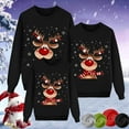 thumbnail image 2 of Jkety Family Christmas Shirts Family Matching Christmas T Shirts Soft Deer Head Print Long Sleeve Crewneck Tops for Family Cozy Set Black,2XL, 2 of 5