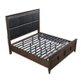 thumbnail image 4 of Roundhill Aetheria Contemporary Wood 6-Piece Upholstered Storage Bedroom Set in Dark Brown, 4 of 14