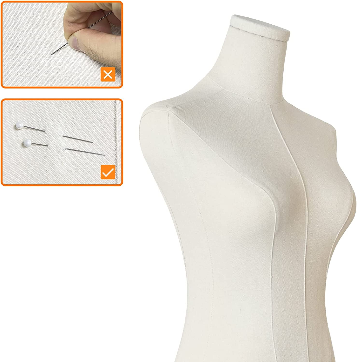 knee length dresses for ladies Female Half-Leg Dress Form with Bendable Arms: Natural Linen