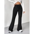 thumbnail image 3 of Women Drawstring High Waist Flare Leg Pants Slim Fit Casual Daily Trousers, 3 of 6