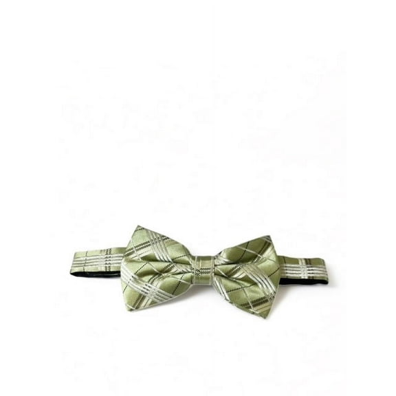 Green Plaid Silk Bow Tie