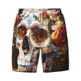 thumbnail image 4 of Lsque Mens Swim Trunks Rose Floral Skull Pattern - Bathing Suit Compression Liner - Beach Swim Shorts Swimwear - (S-3XL) - Stretch Quick Dry -Large, 4 of 9