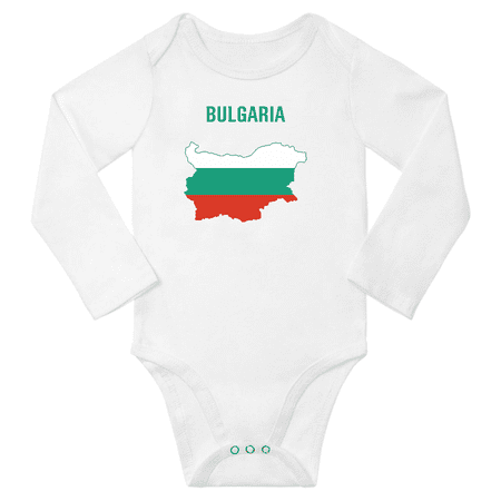 

Bulgaria Flag Map Baby Long Slevve Rompers Bodysuit (White 12-18 Months)