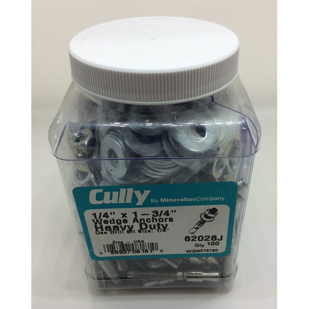 Cully 62028J 1/4X13/4 STUD WEDGE ANCHOR (100Pack)