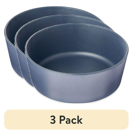 (3 pack) Vibrant Life Melamine Dog Bowl, Blue, Medium