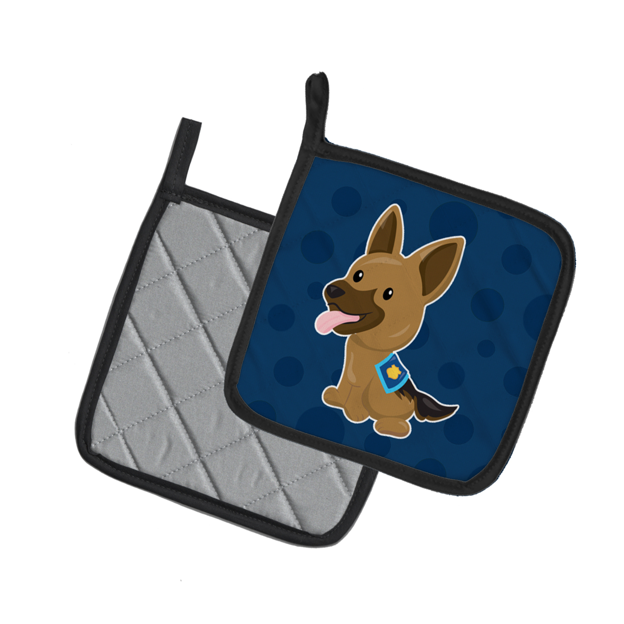 Police German Shepherd Pair of Pot Holders