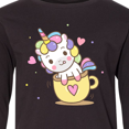 thumbnail image 4 of Inktastic Teacup Unicorn Long Sleeve Youth T-Shirt, 4 of 5
