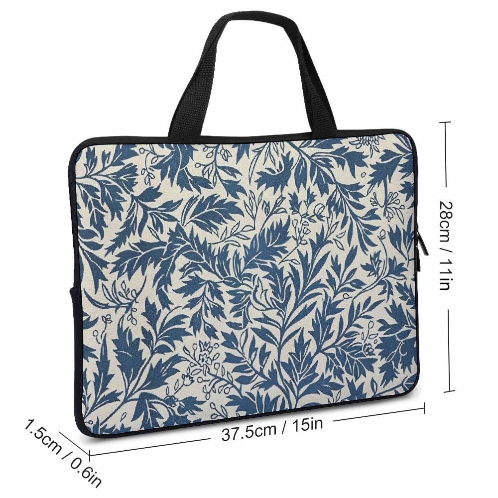 JRXY Floral Pattern Laptop Bag Diving Fabric Soft Carrying Travel Case Computer Protective Handle Case 15inch