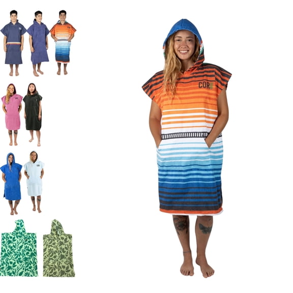 COR Surf Microfiber Wetsuit Change Poncho Towel for Surfing (Medium, Sarape)