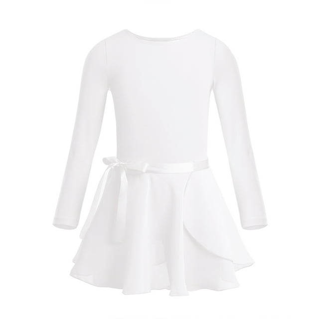 Sxiwei Robe Tutu de Ballet pour Filles, Justaucorps de Danse avec Jupe en Chiffon, Ensemble Basique 2 Pcs Ivoire TTG
