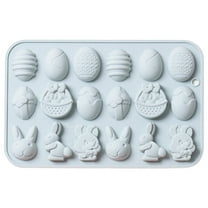 Kiplyki 18 Easter Bunny Chocolate Mold Ice Mold Silicone Cake Mould