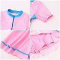 thumbnail image 4 of IBTOM CASTLE Kids Girls Short Sleeve Swimsuit Summer One Piece Swim Dress with Boyshorts Beach Rash Guard Bathing Suit Swimwear 11-12 Years Pink, 4 of 8