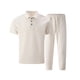 thumbnail image 2 of Ceisia Men's Slim Fit Ribbed Texture Polo Shirt & Pants Set | Summer Casual Two-Piece Outfit Gifts, 2 of 9