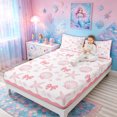 thumbnail image 3 of meiyoeat Kawaii Coastal Bowknot Bed Sheets for Girls, Pink Sea Shell Starfish Full Size Sheets, 4pcs, 1 Flat Sheet, 1 Fitted Sheet and 2 Pillowcases, 3 of 5
