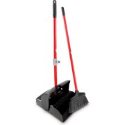Libman 917 Lobby Broom & Dust Pan Set - Closed Lid - Pack of 2 - Red