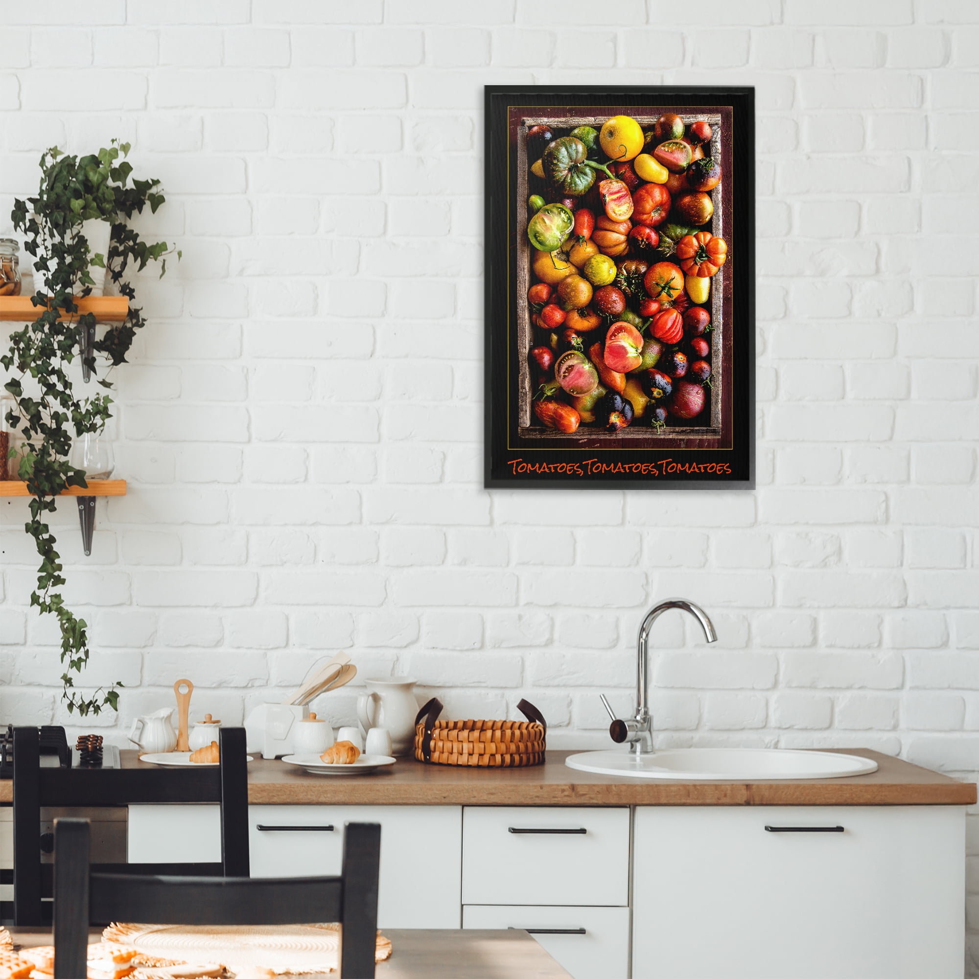 Stupell Industries Ripe & Bountiful Tomato Harvest Black Framed Giclee Art, design by Carl Kravats