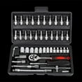 thumbnail image 6 of Wrench socket,46pcs 1/4-inch Drive Kit Socket Wrench Set With Car Ratchet Wrench With Car Bike Set 1/4-inch Drive Tools Set 1/4-inch Drive Socket Wrench Socket Tools Mechani Wenzi Twirltide, 6 of 6