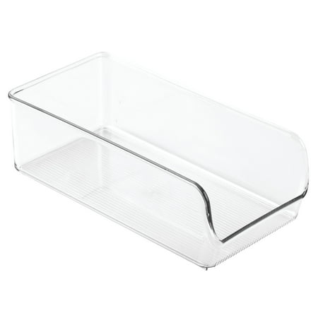 InterDesign Linus Refrigerator and Freezer Storage Organizer Bins for Kitchen, Clear
