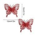 thumbnail image 3 of Beautynvta 2 Pcs Christmas Tree Butterfly Decorations, Glitter Hollow Butterfly Ornaments Hanging Decorations for Christmas Tree and Holiday Crafts, Red, 3 of 6