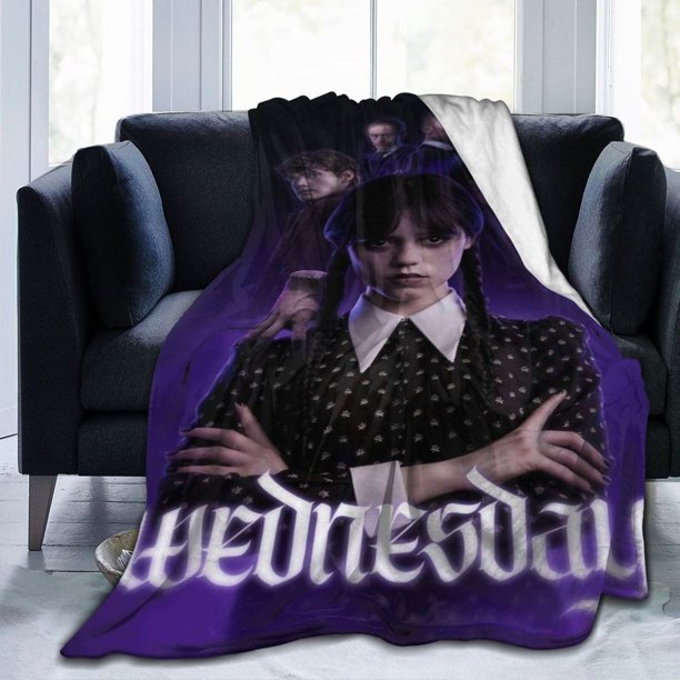 Manta de dibujos animados de Wednesday Addams, manta de franela ultra suave, manta de vellón cálida y acogedora, regalos para niños, niñas, viajes, camping, sofá cama de 50 x 40 pulgadas