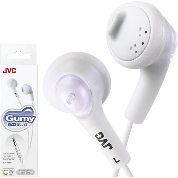 JVC In-Ear Headphones, White, HAF160W
