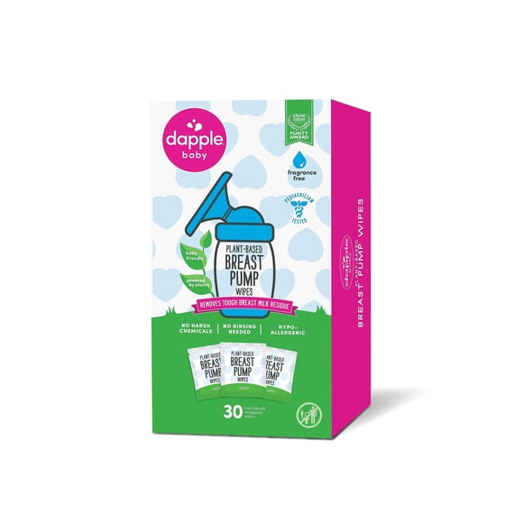 Toallitas para extractor de leche Dapple Baby hipoalergénicas, 30 unidades
