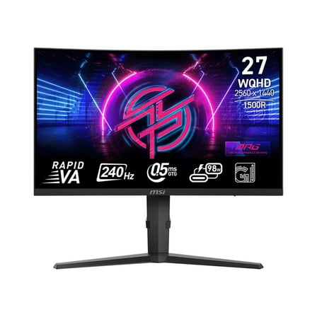 MSI 27" 240 Hz Rapid VA QHD Gaming Monitor 2560 x 1440 (2K) MPG 275CQRXF