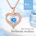 thumbnail image 2 of EUDORA March Birthstone Necklaces for Women, 925 Sterling Silver Rose Gold Heart Shape I Love You to the Moon and Back Pendant Jewelry, Gifts for Mother Daughter Sister Grandma Her,Mar Aquamarine, 2 of 10
