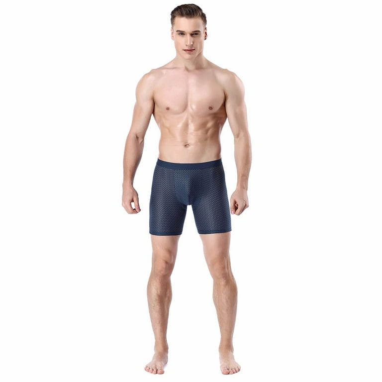 zuwimk Boxer Briefs,Men's Dual Pouch Underwear Comfortable Ultra Soft Micro  Modal and Cotton Trunks Blue,XL 