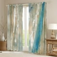 thumbnail image 2 of Blue Brown Curtains & Drapes Ombre Abstract Art 30%-50% Blackout Curtains, Brush Marks Gradient Curtains Contemporary Vintage Black Out Curtains, Watercolor Stripe Aesthetic Window Drapes, 2 of 6