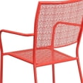 thumbnail image 6 of Bowery Hill Steel Metal Integrated Arms Patio Chair in Coral Pink, 6 of 9