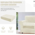 thumbnail image 7 of JIATER 3-Piece Sofa Cover Stretch Couch Cover Velvet Sofa Slipcover Furniture Protector with 2 Cushion Covers,Loveseat Beige, 7 of 7