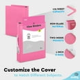 thumbnail image 5 of Enday 1 Inch Binder 3 Ring Binders with Pockets for Home, Office, School Supplies Organization, Pink 6 Pc, 5 of 7