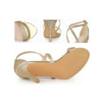 thumbnail image 2 of BLISSFUL STEP Glitter Crisscross Strap Stiletto High Heels Sandals for Women Gold 7, 2 of 6