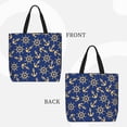 thumbnail image 2 of Fuzoiu Anchors and Nautical Print Durable Tote Bag,Shoulder Bag with Zipper Closure,Casual Tote's Handbag,for Daily Use, Shopping, School, Work, 2 of 7
