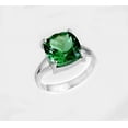 thumbnail image 2 of 925 Sterling Silver Green Emerald Gemstone Engagement Gift Ring, 2 of 5