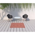 thumbnail image 4 of 4' X 6' Red Geometric Stain Resistant Indoor Outdoor Area Rug - 6' x 7', 4 of 4