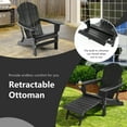 thumbnail image 6 of Costway Patio Folding Adirondack Chair HDPE All-Weather Pull-Out Ottoman Black, 6 of 9