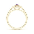 thumbnail image 2 of ANGARA Natural Vintage Style Amethyst Halo Ring with Milgrain Detailing in 14K Yellow Gold for Women (Size-3mm) | February Birthstone, Anniversary, Jewelry Gift for Women | Natural Amethyst Ring, 2 of 10
