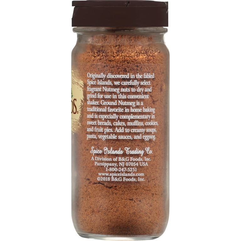 Spice Islands Ground Nutmeg 2.1 oz in Glass Jar for Baking Cooking