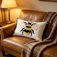 thumbnail image 6 of Pillows for Couch, Honeybee Embroidered Cushion Covers With Poms Tassels Decor Pillow Cases, 6 of 8