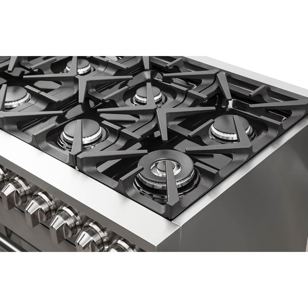 Forno Massimo 48-Inch Freestanding Gas Range, 8 Burners, True Convection Oven